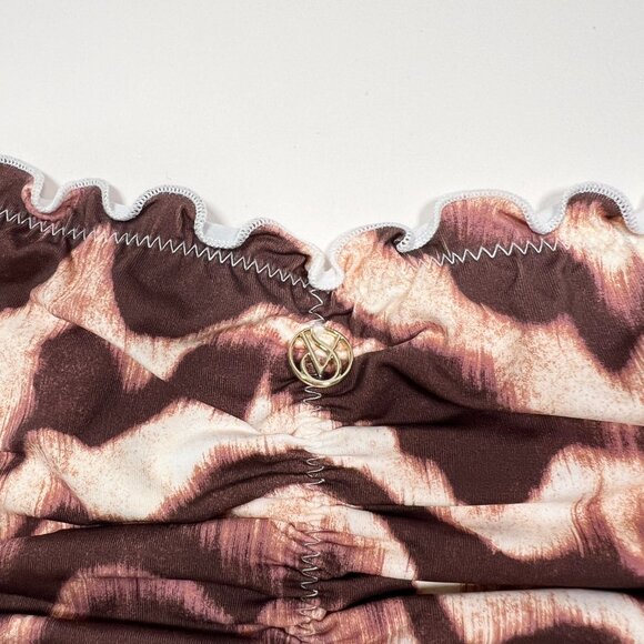 Victoria Secret Medium M Bikini Bottom Ruffle Cheeky Ruched Back Wavy Zebra - Picture 5 of 8